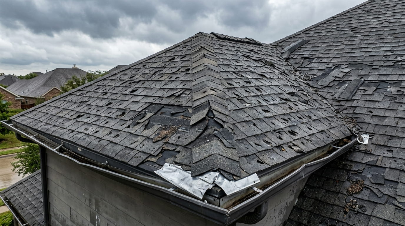 Before Dallas Roof Storm Damage